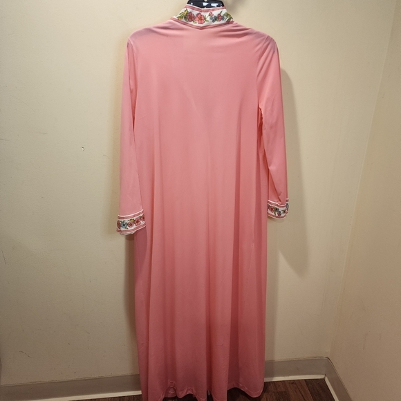 Gossard Artemis Vintage Pink 100% Nylon Long Sleeves Night Gown Sleepwear size M - Picture 13 of 14